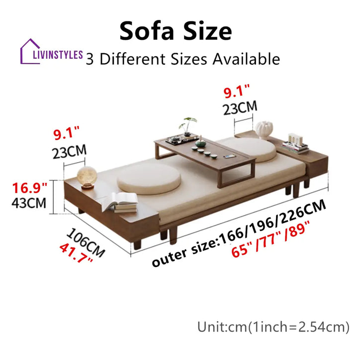 Zen Transform Sofa Bed with Chabudai Table 166CM/65INCH / STORAGE BOX ARMREST FURNITURE