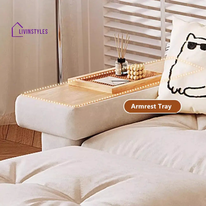 Japandi Pull Out Lounge Chaise and Sofa with Underneath Storage SOFA SET
