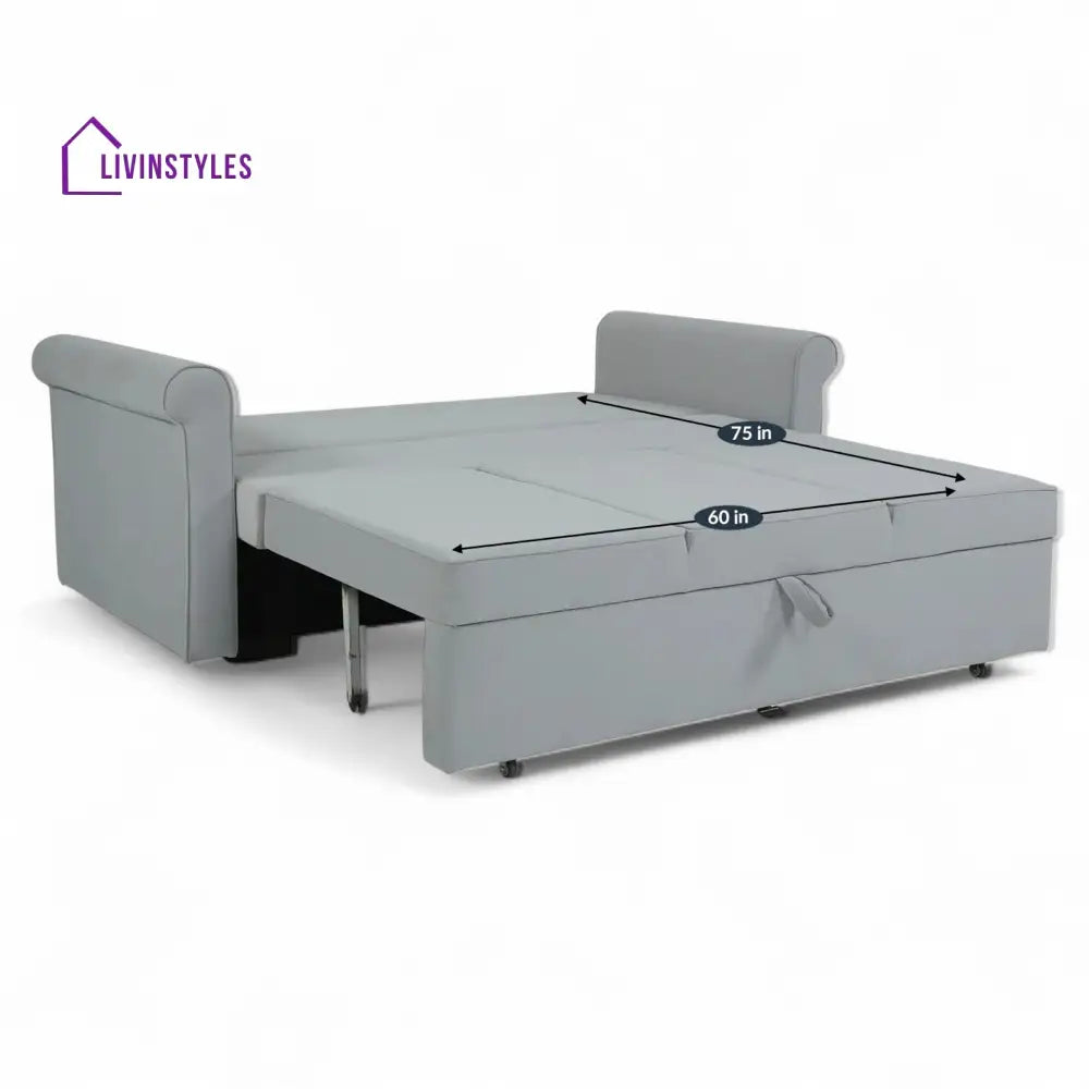 Symphony Sofa Cum Bed in Ash Grey Colour