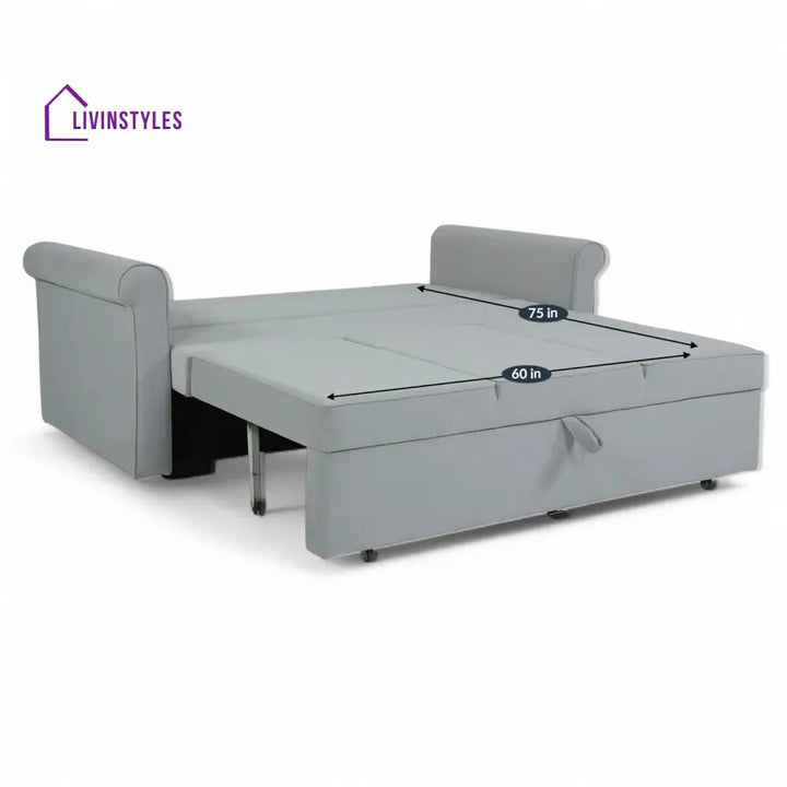 Symphony Sofa Cum Bed in Ash Grey Colour