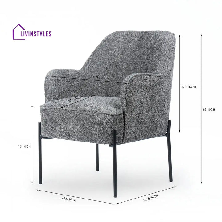 Milana Boucle Fabric Arm chair Chair
