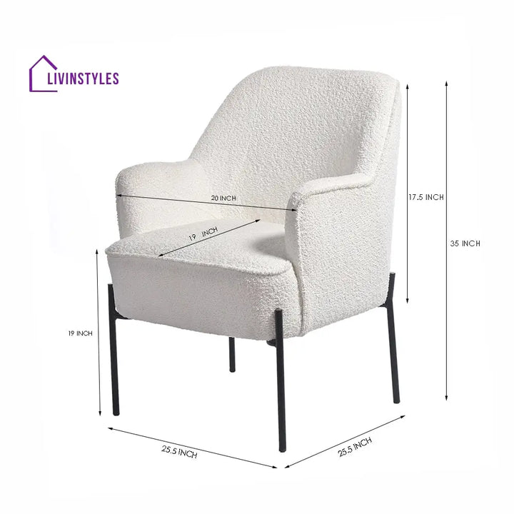 Milana Boucle Fabric Arm chair Chair
