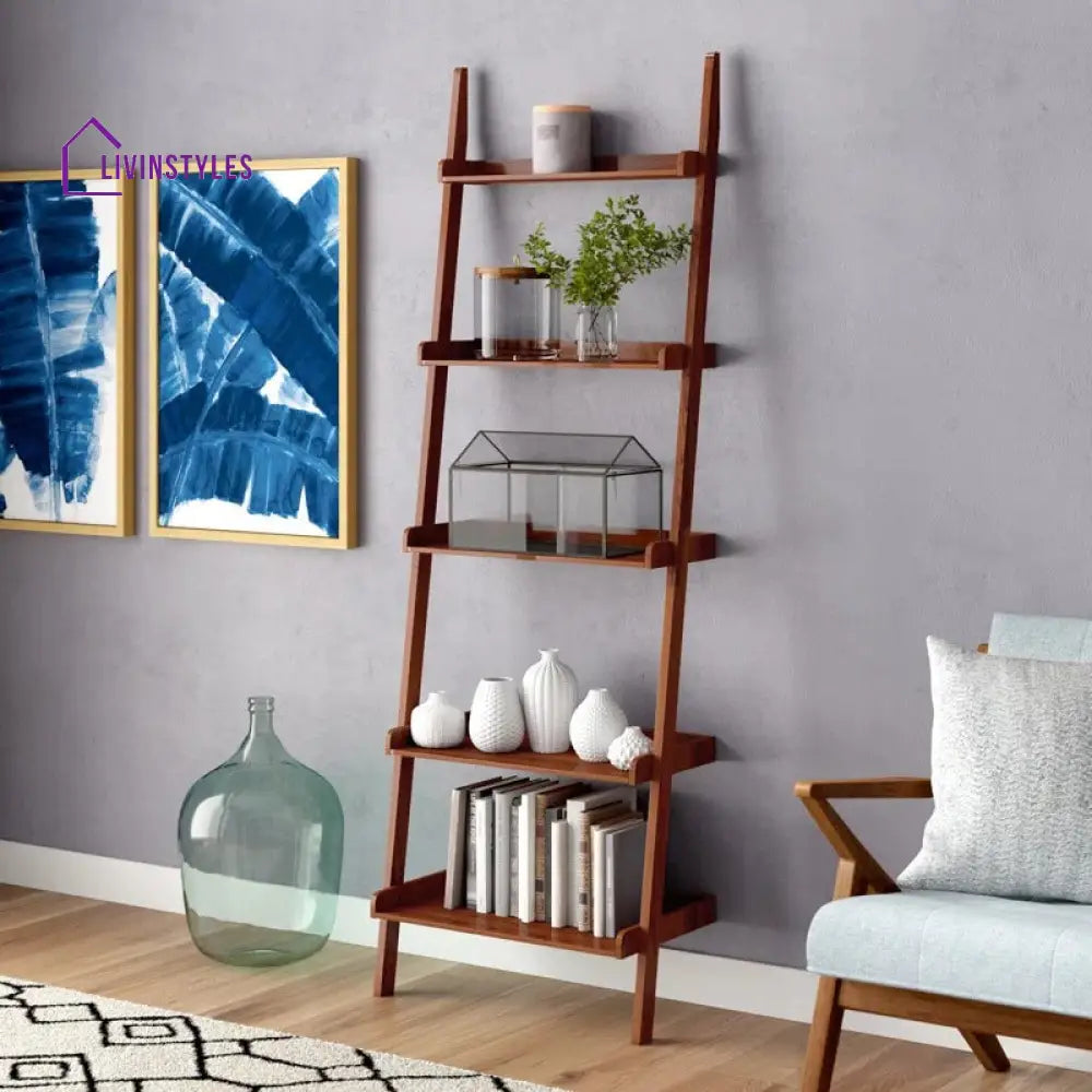 Milana Solid Wood Bookshelves | Bookshelf for Living Room | Bedroom | Drawing Room | Study Room