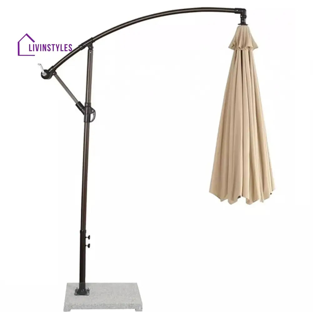 Milano Green Round Patio Umbrella With Led Side Pole And Oxford Fabric