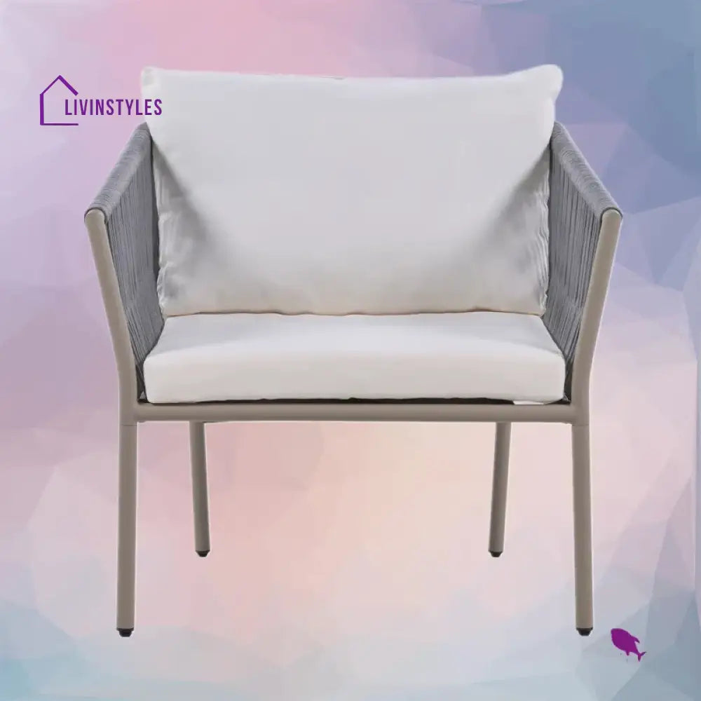 Milano Outdoor Patio Seating Set 2 Chairs and 1 Table Set (Grey) Braided & Rope - Coffee Table Sets
