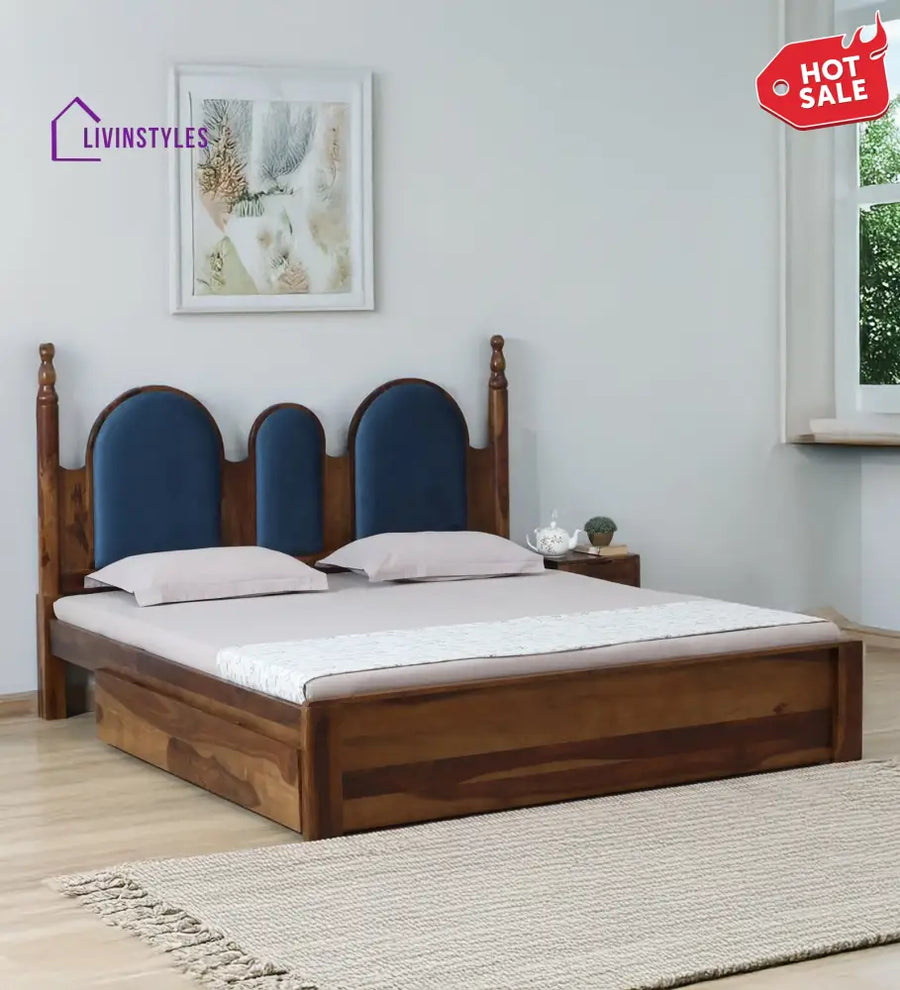 Millie Sheesham King Size Bed With Drawer Storage