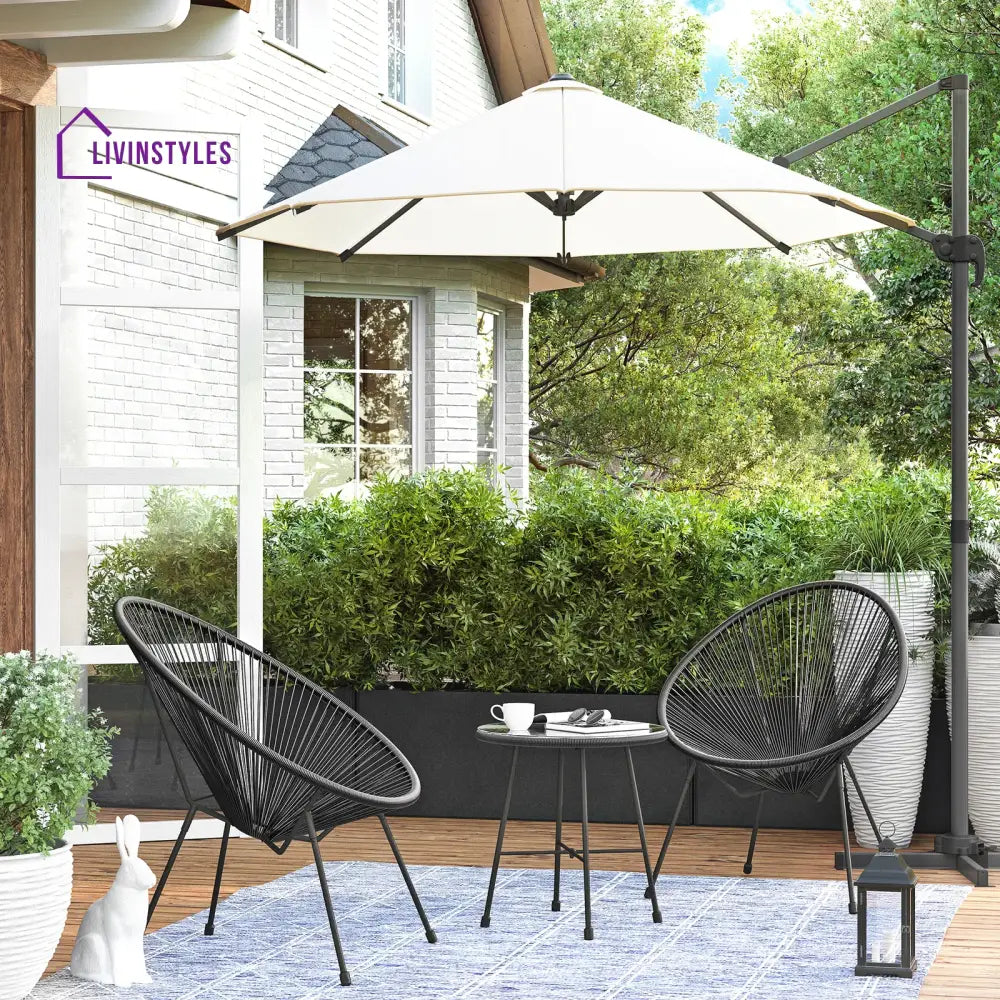 Millions Outdoor Patio Seating Set 2 Chairs and 1 Table Set (Black) - Coffee Table Sets
