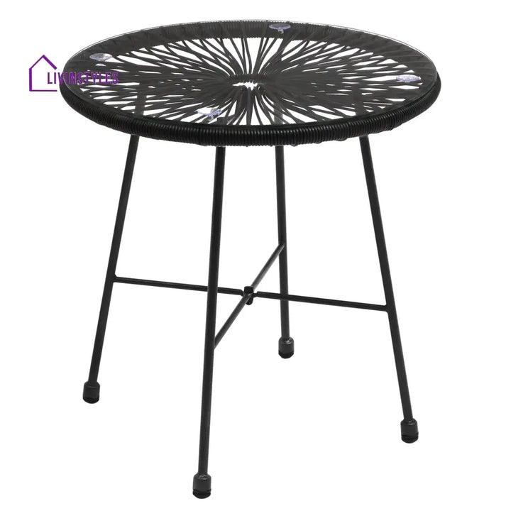 Millions Outdoor Patio Seating Set 2 Chairs and 1 Table Set (Black) - Coffee Table Sets