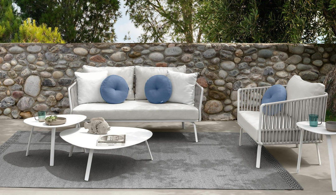Luies Outdoor Garden Balcony Sofa Set 2 Seater,2 Single seater and 2 Center Table With 1 Side Table  Set, Braid & Rope (Grey)