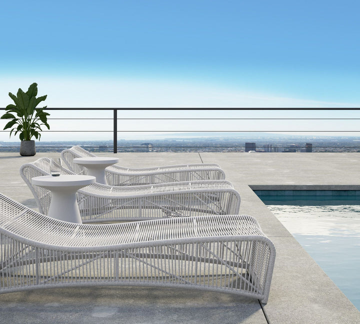 Arcuri Outdoor Swimming Poolside Lounger Braided & Rope