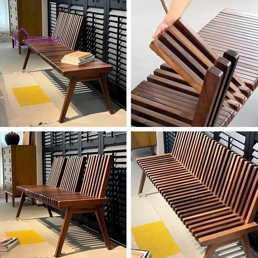 Creative Foldable Wooden Bench 120CM LENGTH-47INCH / WALNUT FURNITURE
