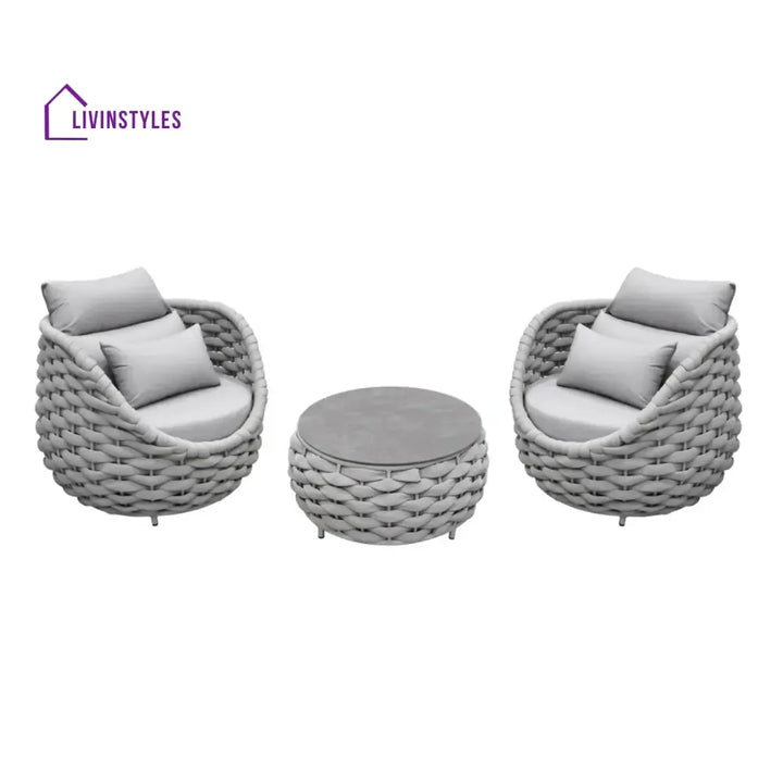 Minami Nest Shape 3-Piece Hand-Woven Rope Patio Set - Patio Set