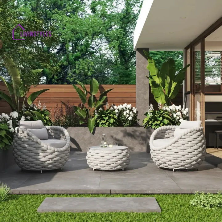 Minami Nest Shape 3-Piece Hand-Woven Rope Patio Set - Patio Set