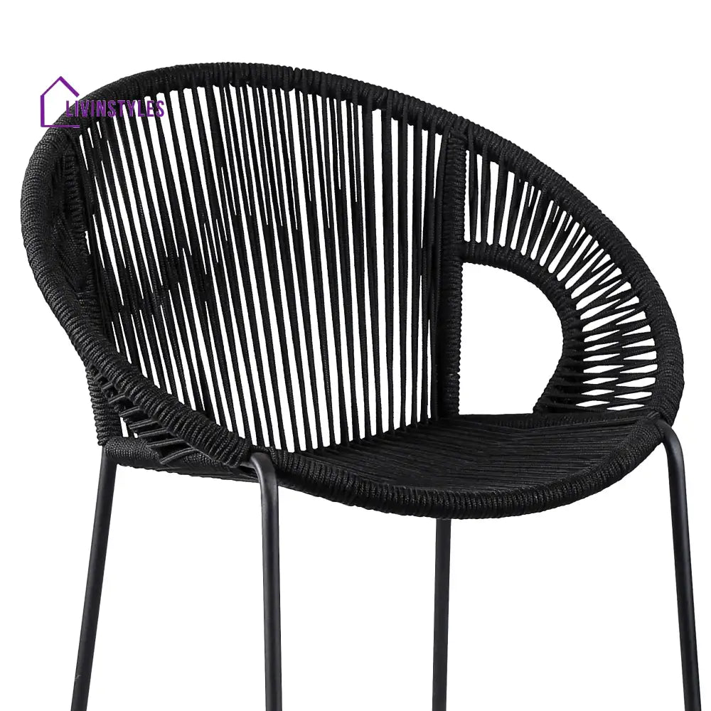 Miniati Outdoor Patio Bar Chair 1 Chairs For Balcony (Black) - Bar Sets