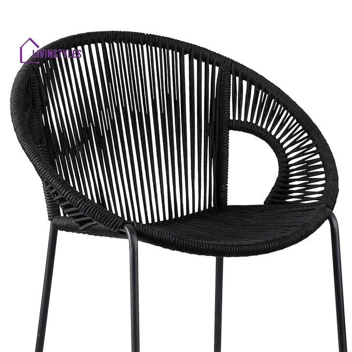 Miniati Outdoor Patio Bar Chair 1 Chairs For Balcony (Black) - Bar Sets