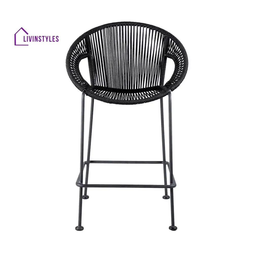Miniati Outdoor Patio Bar Chair 1 Chairs For Balcony (Black) - Bar Sets