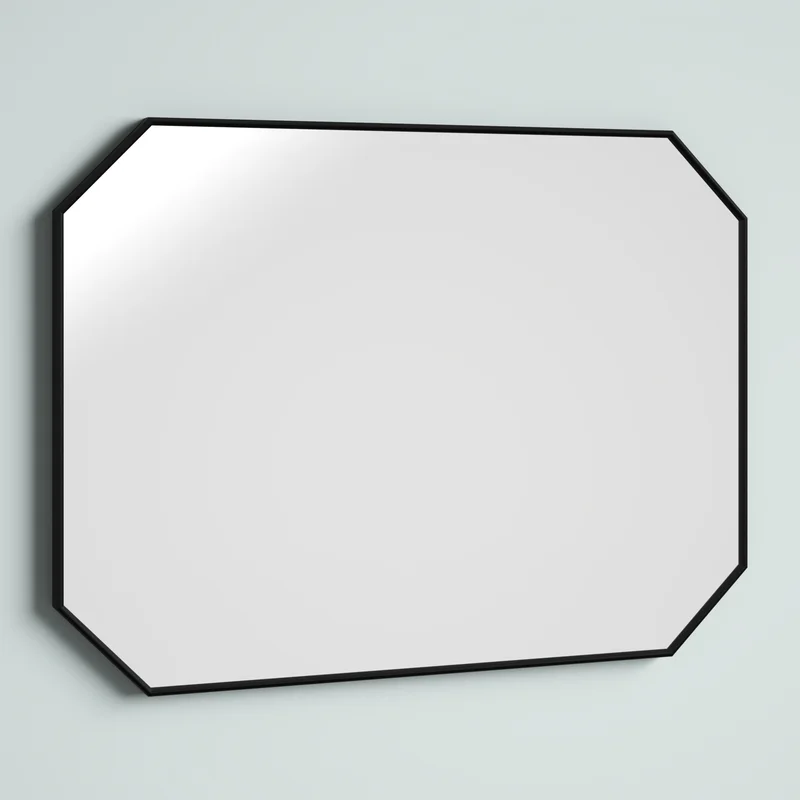 Bunny Minimalist Rectangular Designer Black Metal Finish Bathroom Mirror Wall Mirror