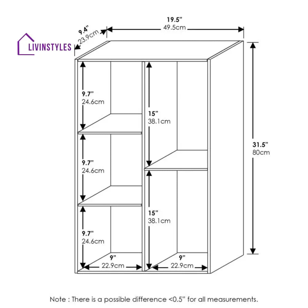 Mira Engineered Wood Bookshelves | Bookshelf for Living Room | Bedroom | Drawing Room | Study Room