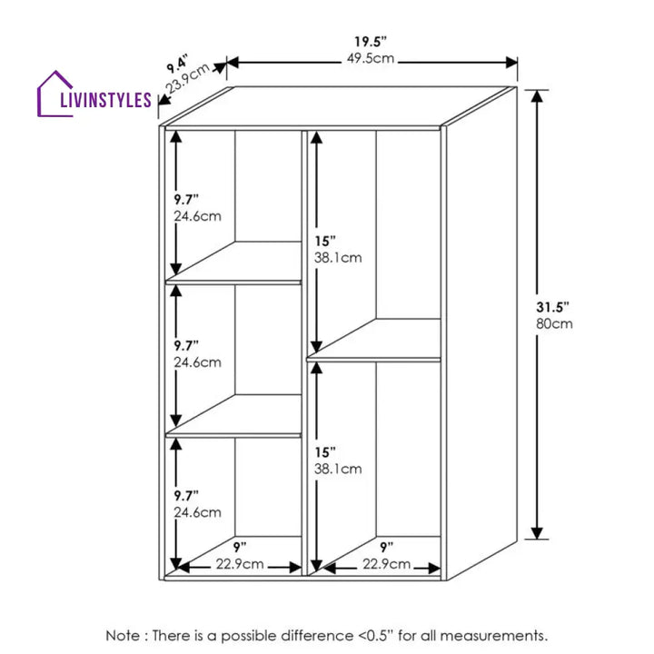 Mira Engineered Wood Bookshelves | Bookshelf for Living Room | Bedroom | Drawing Room | Study Room
