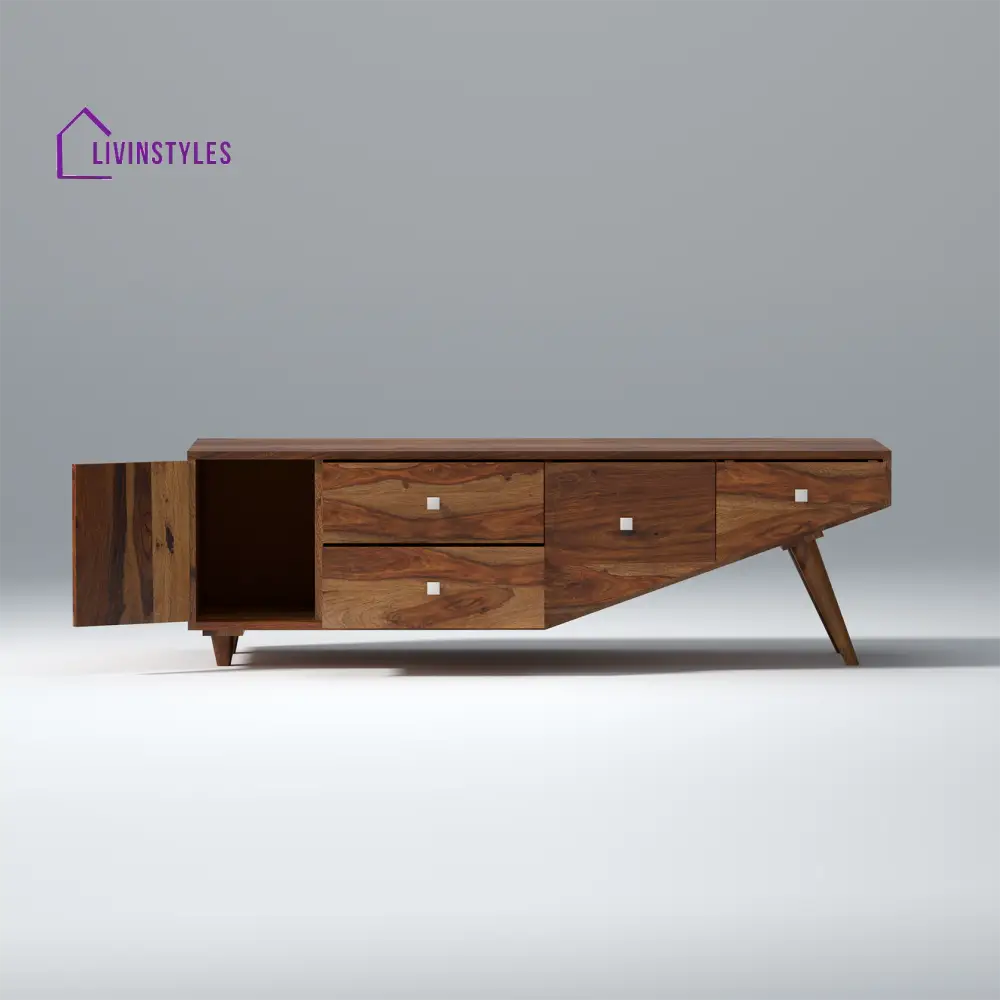 Mira Sheesham Wood TV Unit in Light Walnut Colour tv units