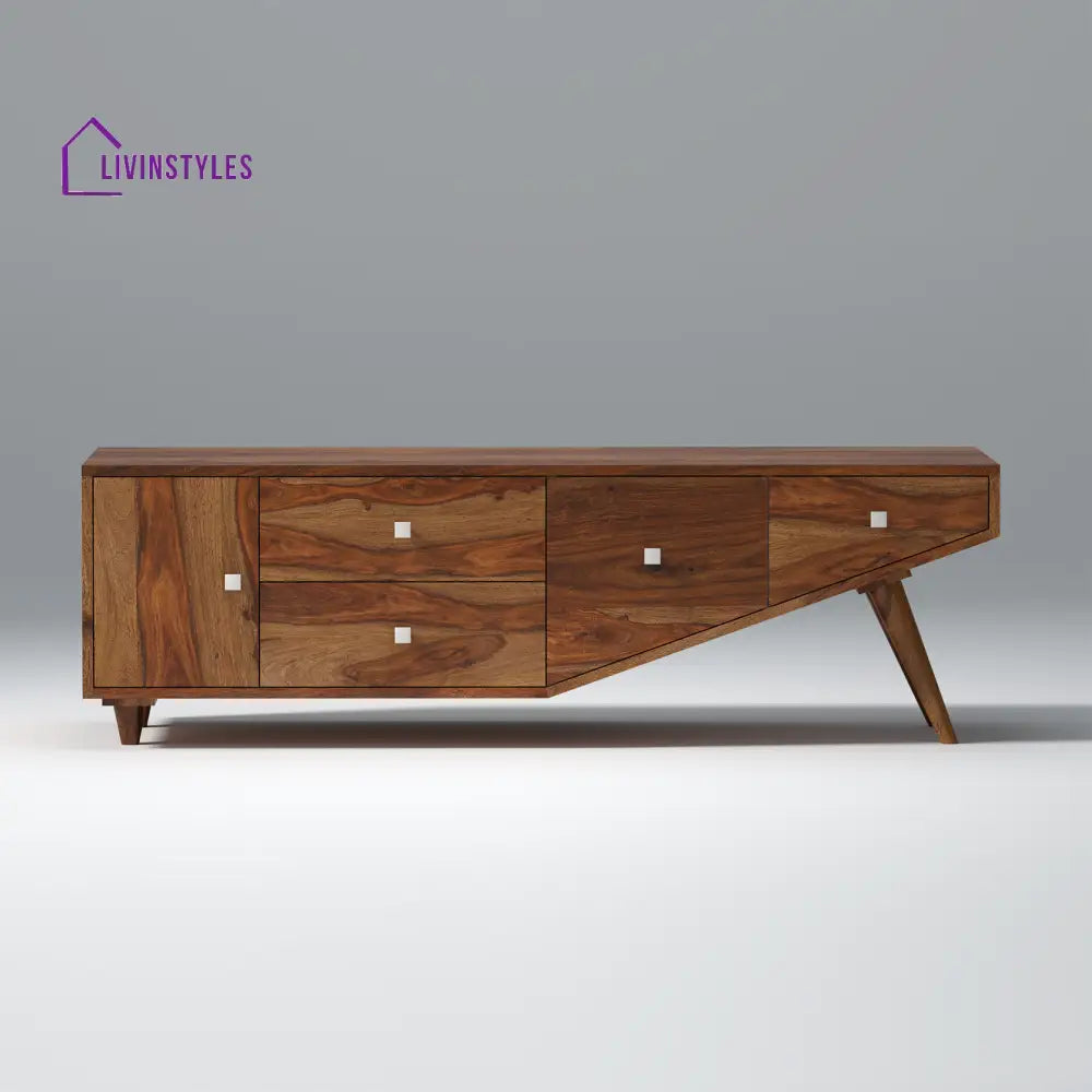 Mira Sheesham Wood TV Unit in Light Walnut Colour tv units