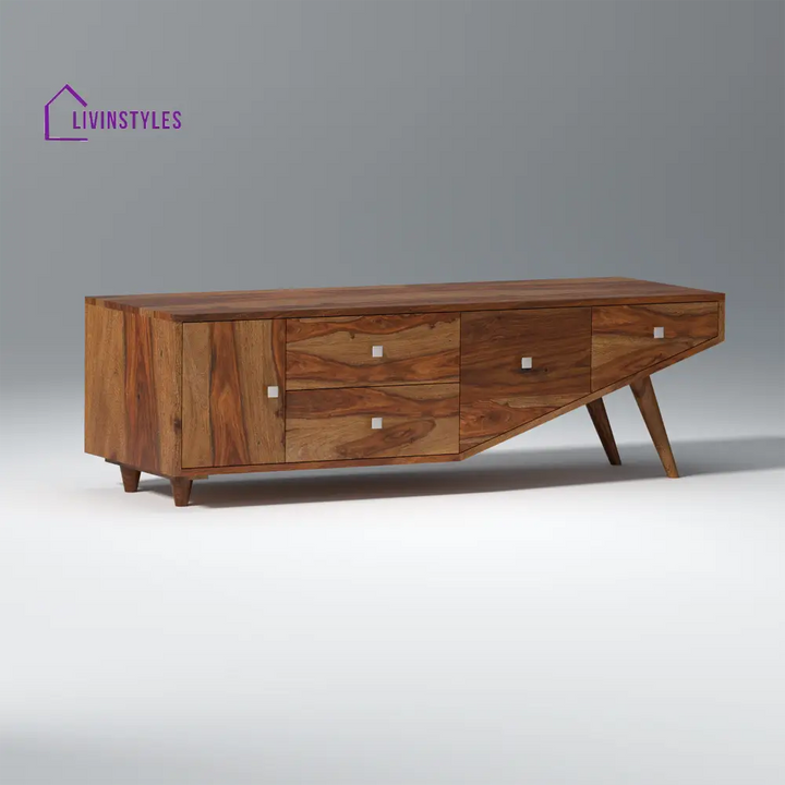 Mira Sheesham Wood TV Unit in Light Walnut Colour tv units