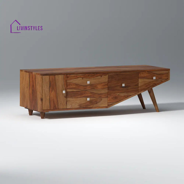 Mira Sheesham Wood TV Unit in Light Walnut Colour tv units
