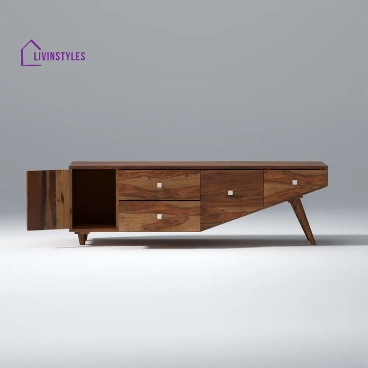 Mira Sheesham Wood TV Unit in Light Walnut Colour tv units
