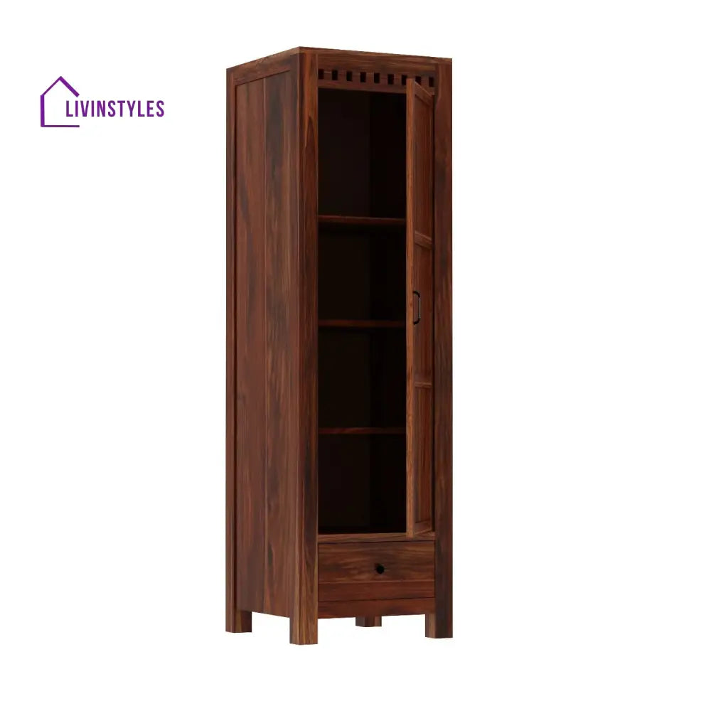 Miranda single door sheesham wood wardrobe