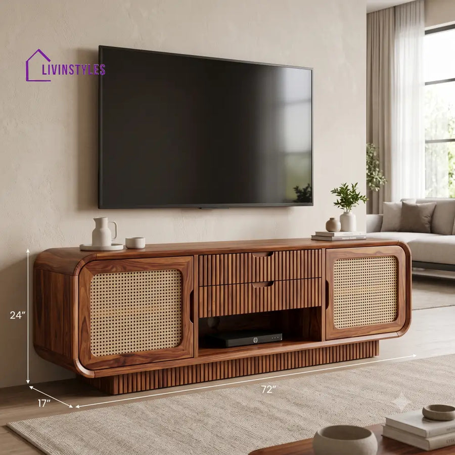 Mireille Solid Sheesham Wood Tv Unit for Living Room | Tv Cabinet | Tv Console Unit