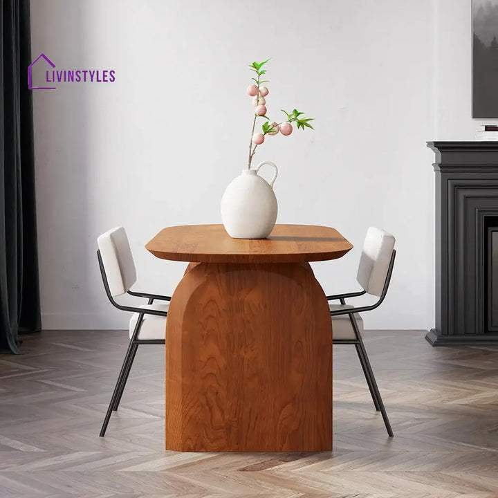 Miroslav Solid Sheesham Wood 4 Seater Dining Table Set | Designer Dining Table with Metal Legs Dining Chairs