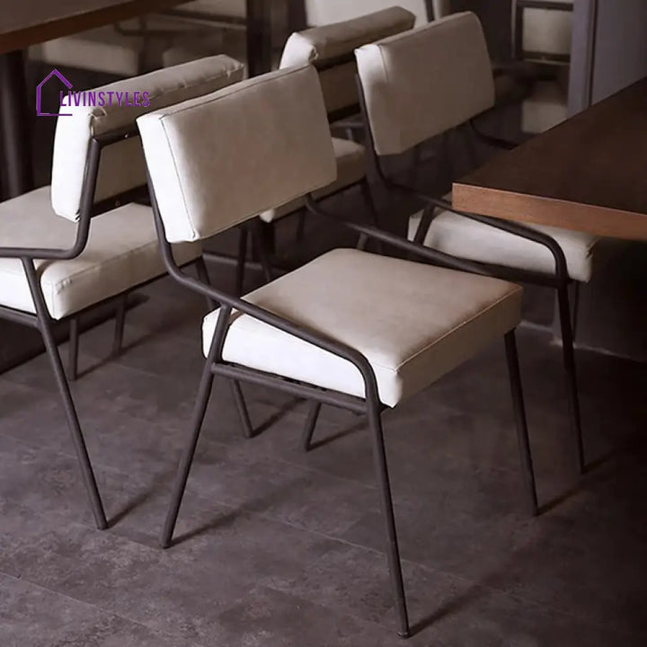 Miroslav Solid Sheesham Wood 6 Seater Dining Table Set | Designer Dining Table with Metal Legs Dining Chairs