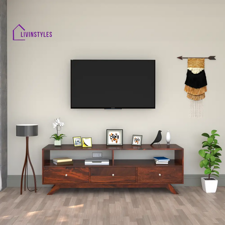 Miroslava Sheesham Wood TV Unit in Dark Maharani Colour tv units