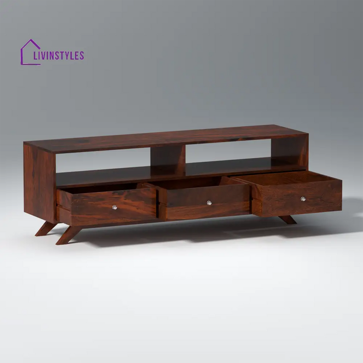 Miroslava Sheesham Wood TV Unit in Dark Maharani Colour tv units