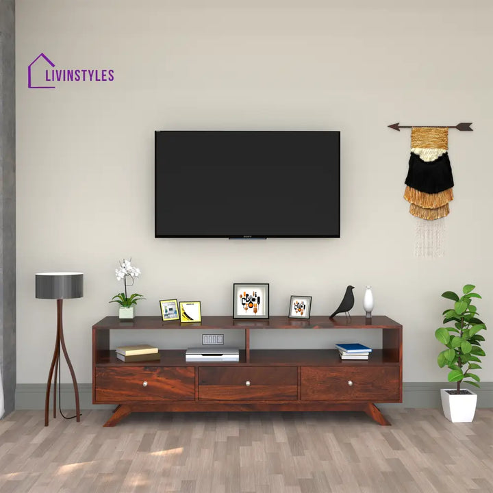 Miroslava Sheesham Wood TV Unit in Dark Maharani Colour tv units