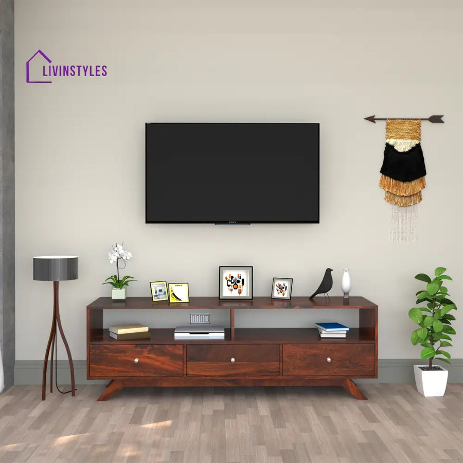 Miroslava Sheesham Wood TV Unit in Dark Maharani Colour tv units