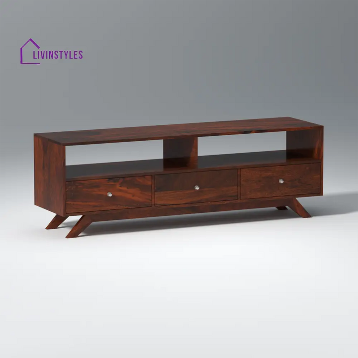Miroslava Sheesham Wood TV Unit in Dark Maharani Colour tv units