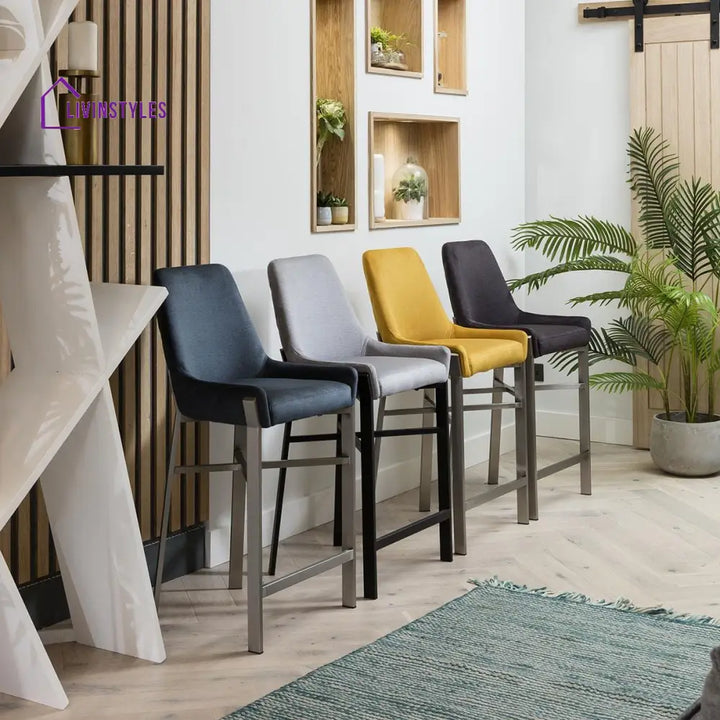 Miroslava Ultra-Modern Bar Stool Charcoal Grey Kitchen / Bar Stools