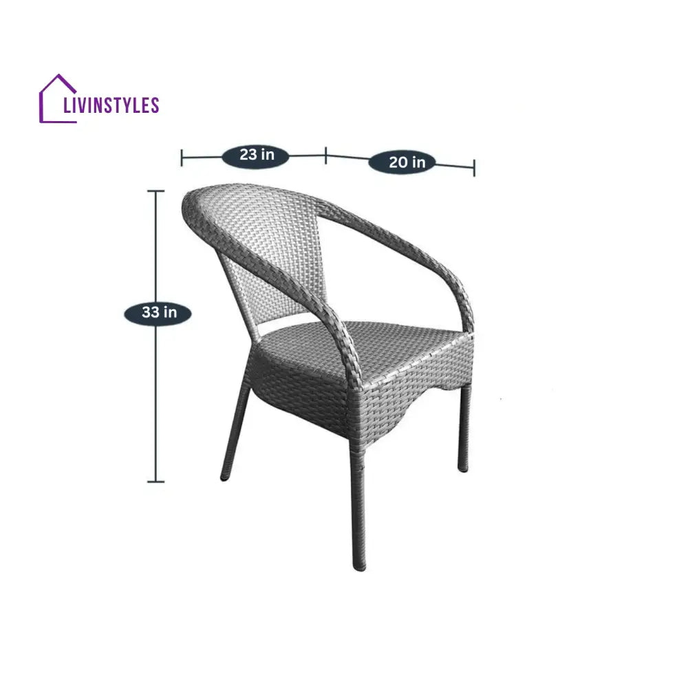 Mishka Outdoor Patio Seating Set 4 Chairs and 1 Table Set (Silver) - Coffee Table Sets