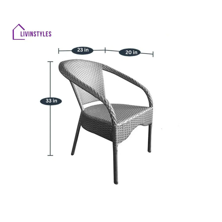 Mishka Outdoor Patio Seating Set 4 Chairs and 1 Table Set (Silver) - Coffee Table Sets