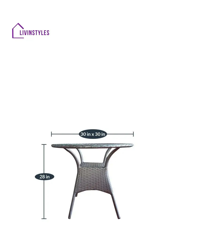 Mishka Outdoor Patio Seating Set 4 Chairs and 1 Table Set (Silver) - Coffee Table Sets
