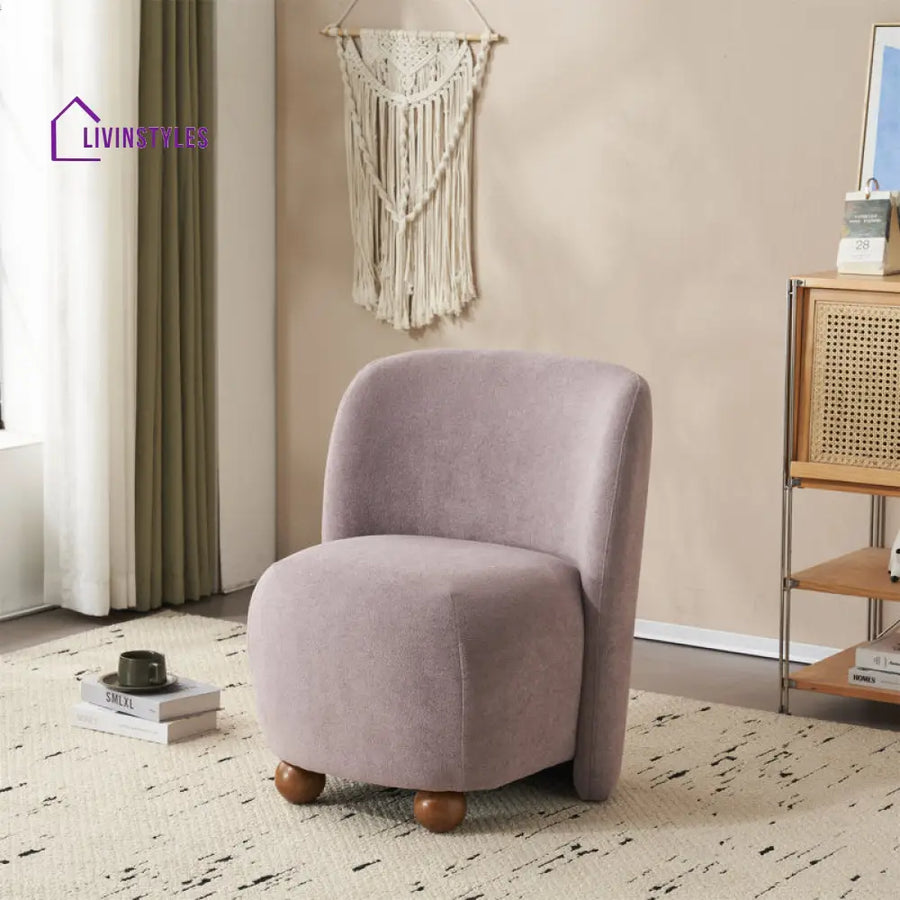 Mishka Solid Wood and Fabric Arm Chair | Living Room Chair | Lounge Chair