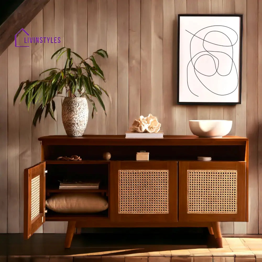 Mishka Teak Wood & Rattan TV Unit TV Unite