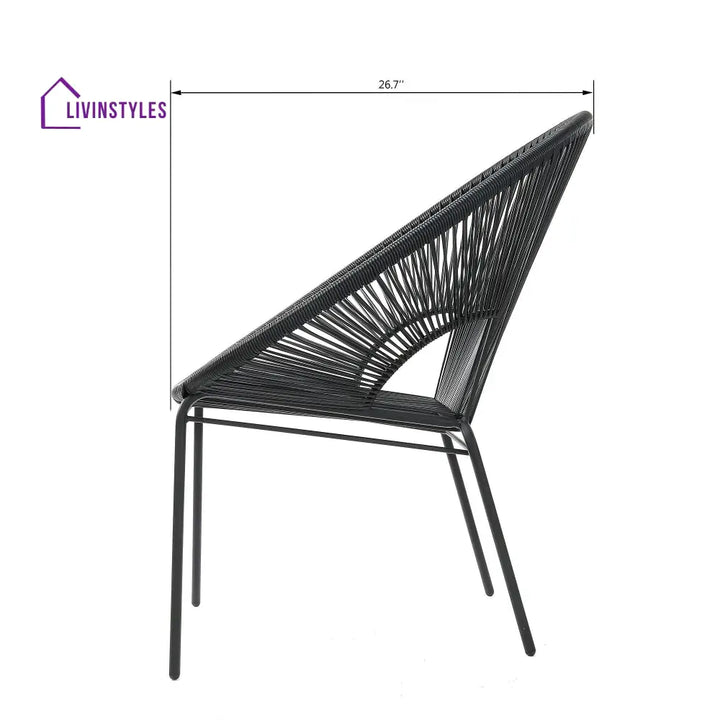 Misht Outdoor Patio Seating Set 2 Chairs and 1 Table Set (Black) - Coffee Table Sets