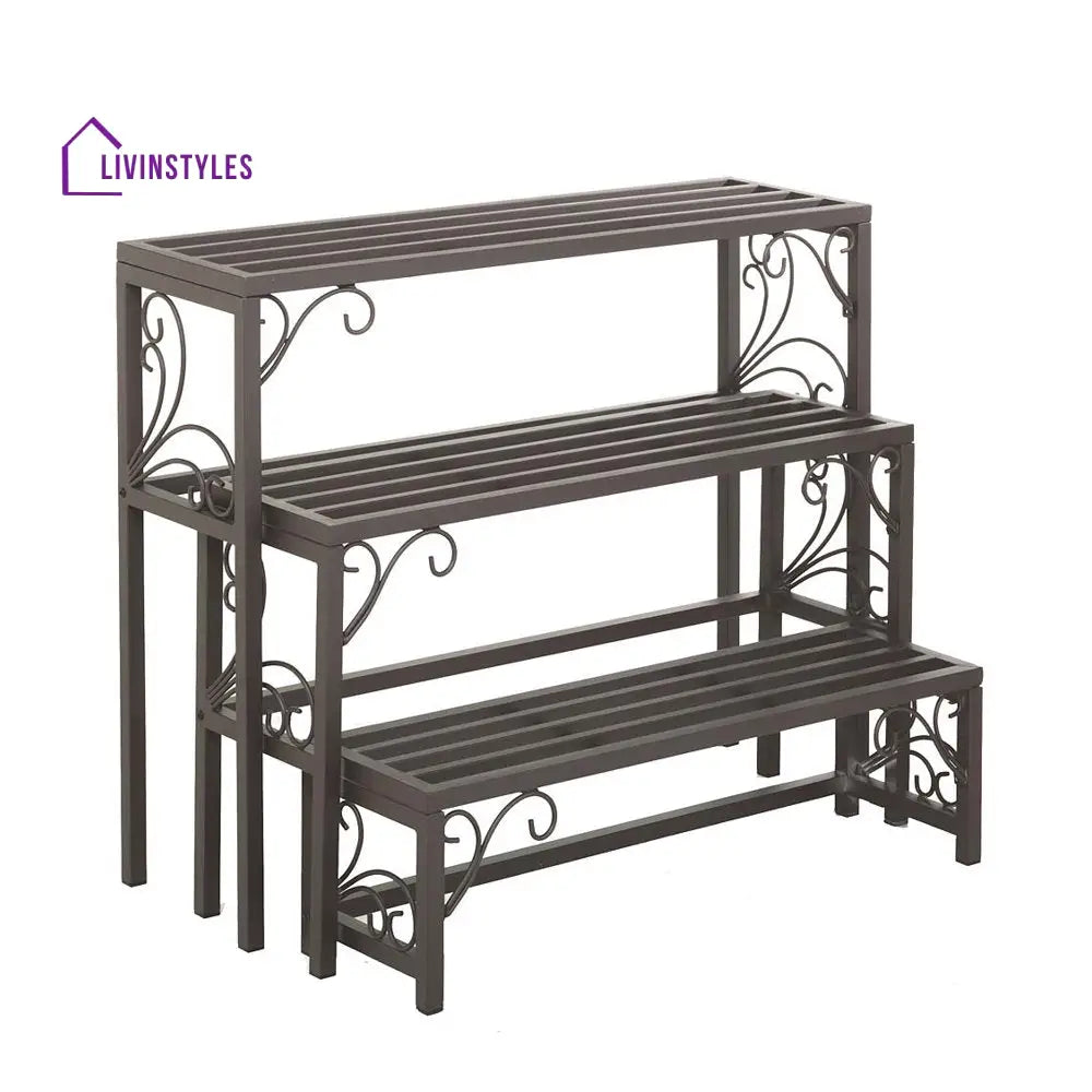 Mitali Metal Black Plant Stand For Balcony