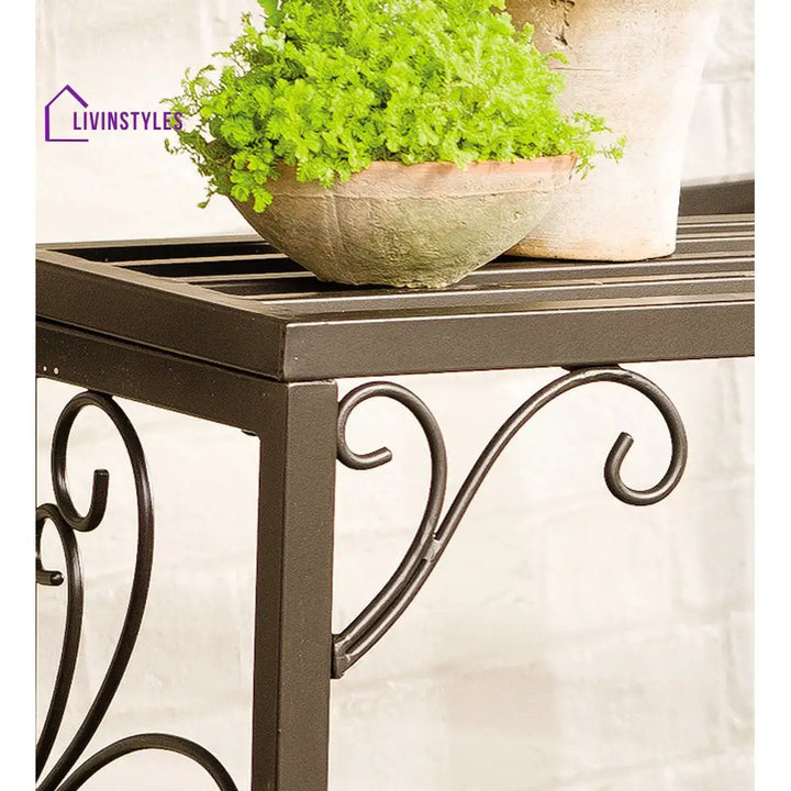 Mitali Metal Black Plant Stand For Balcony