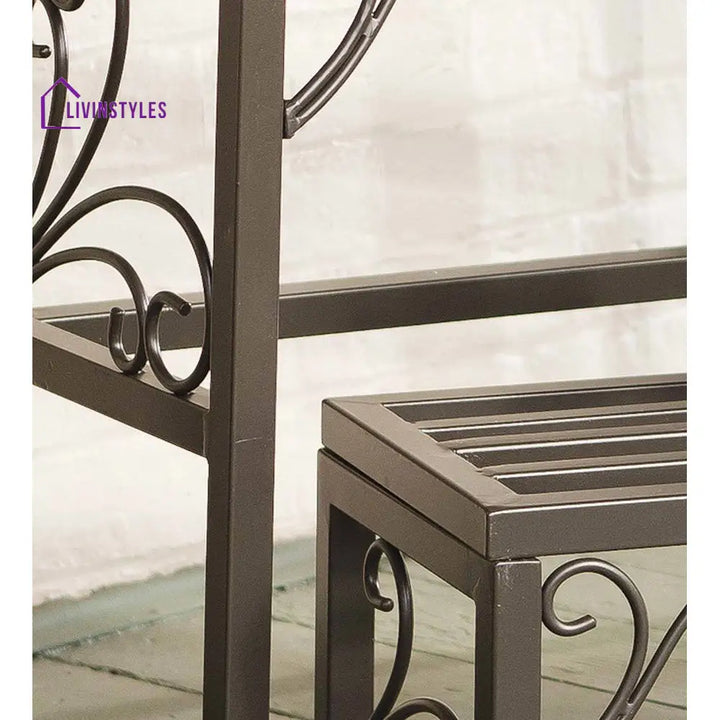 Mitali Metal Black Plant Stand For Balcony