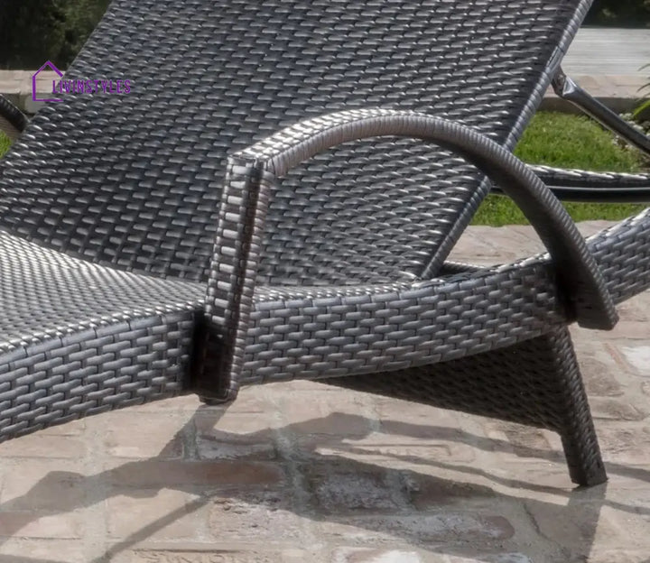 Mitchel Dark Brown Outdoor Lounger With Table