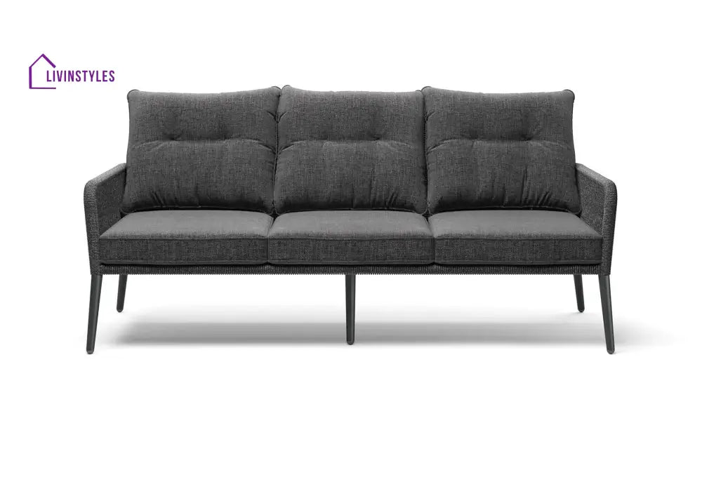Mitya Outdoor Garden Balcony Sofa Set 5 Seater and 1 Center Table Set Braid & Rope (Dark + Grey) - Sofa Sets