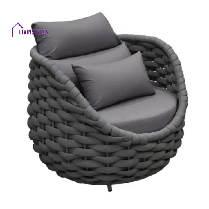 Miyako Nest Shape 3-Piece Hand-Woven Rope Patio Set - Patio Set